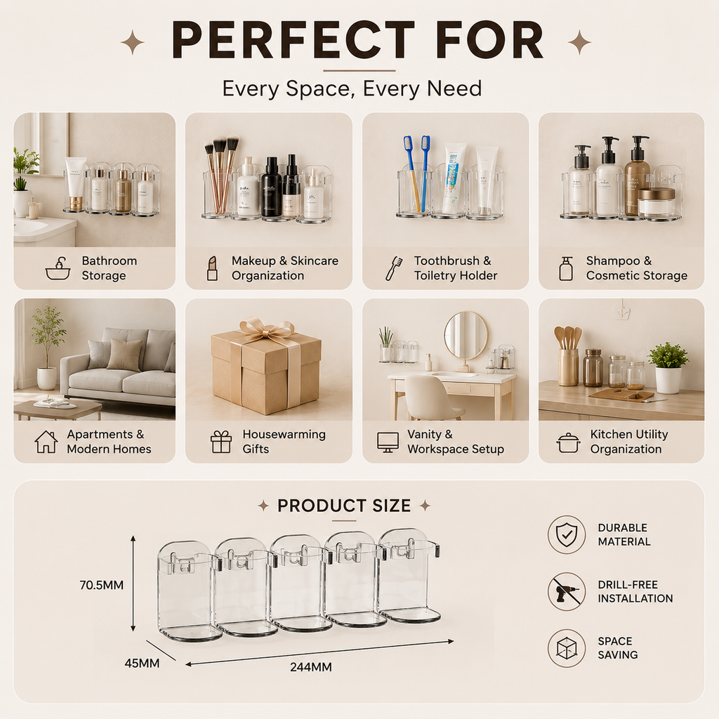 CrystalClear Wall Mounted Organizer Rack