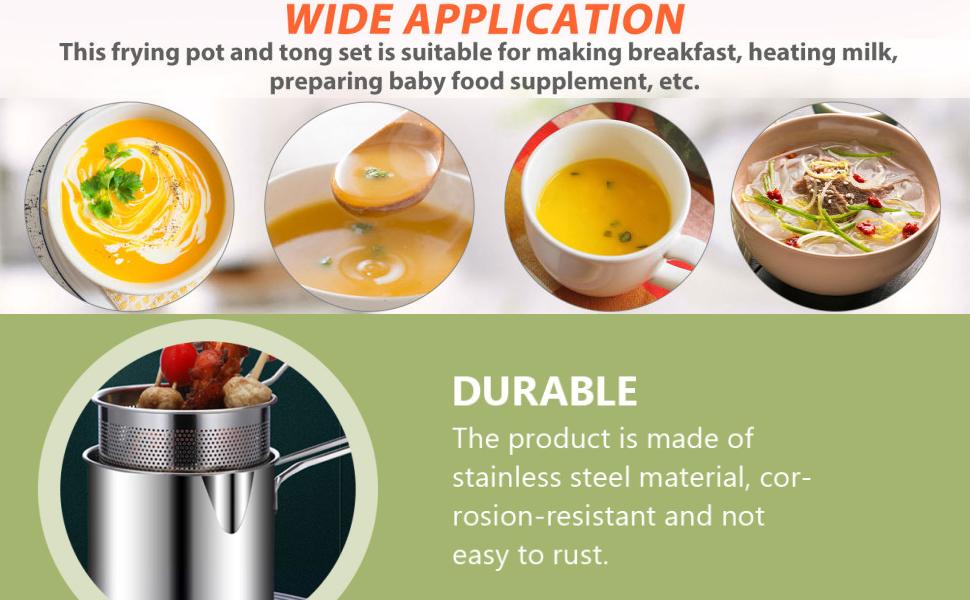 Stainless Steel Frying Basket with Oil Drainer