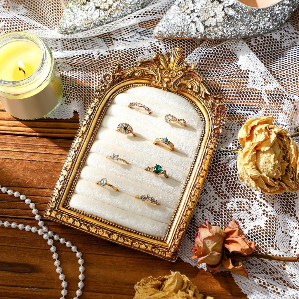Vintage Gold Ring Holder Display Stand