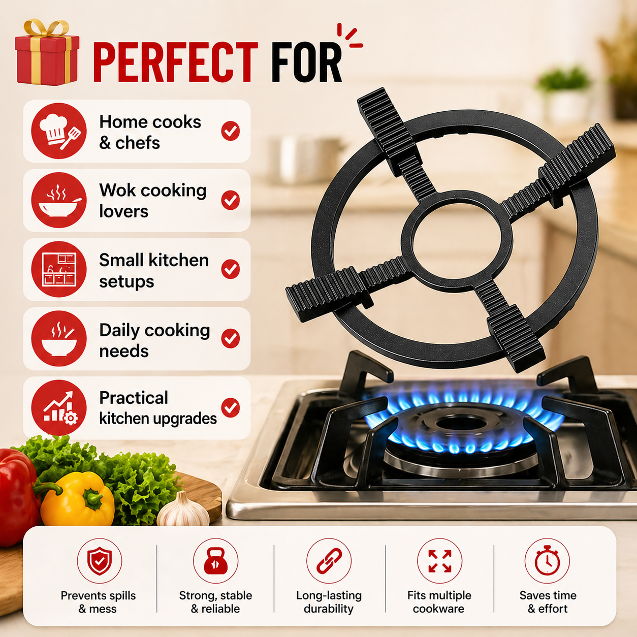 Gas Stove Wok Holder Stand
