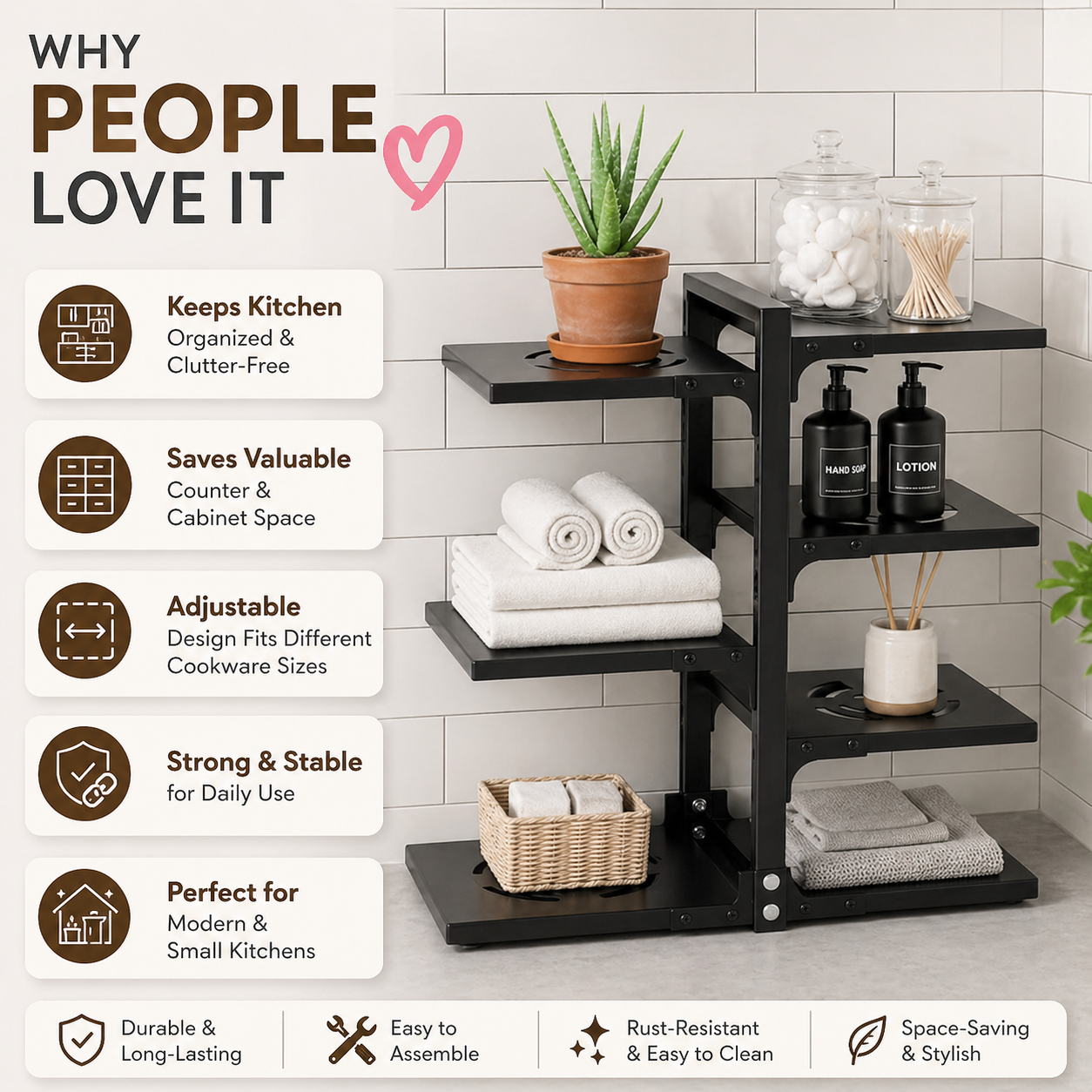 Multi-Tier Adjustable Kitchen Rack