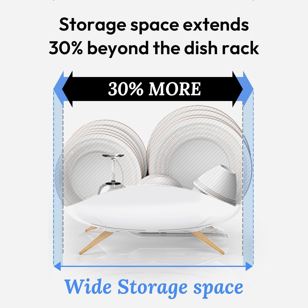 Compact Dish Drying Rack with Drain System