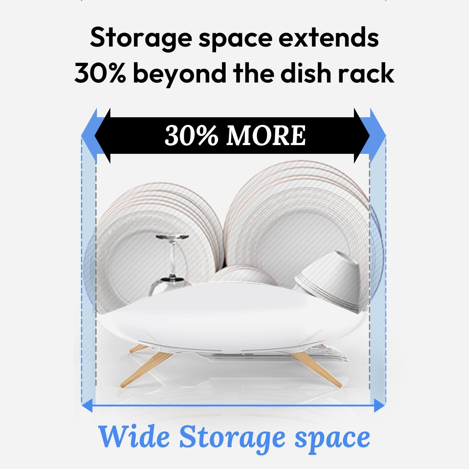 Compact Dish Drying Rack with Drain System