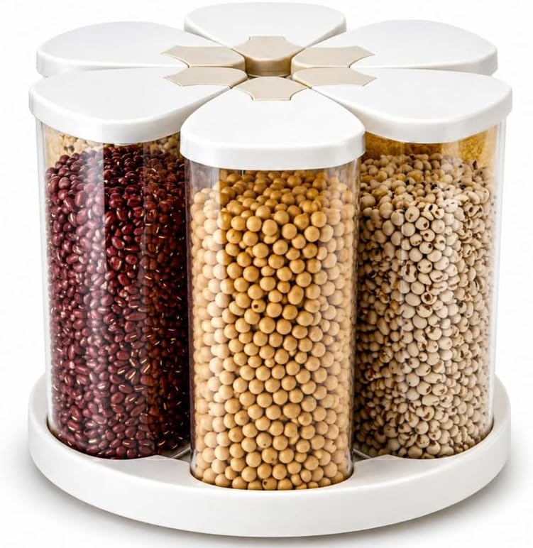 6-Grid Rotating Grain Container