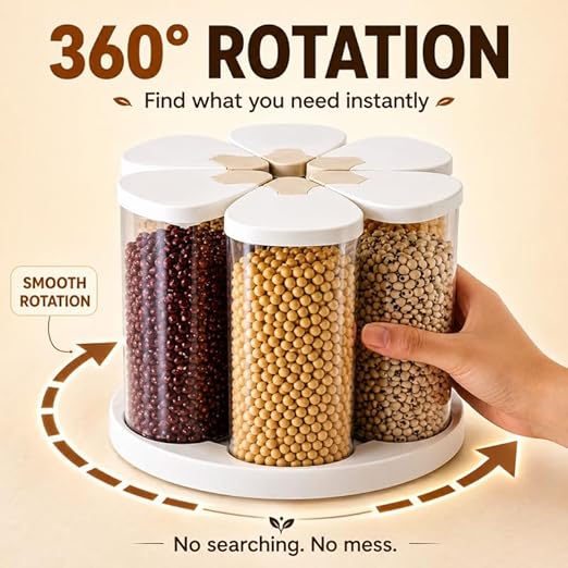 6-Grid Rotating Grain Container