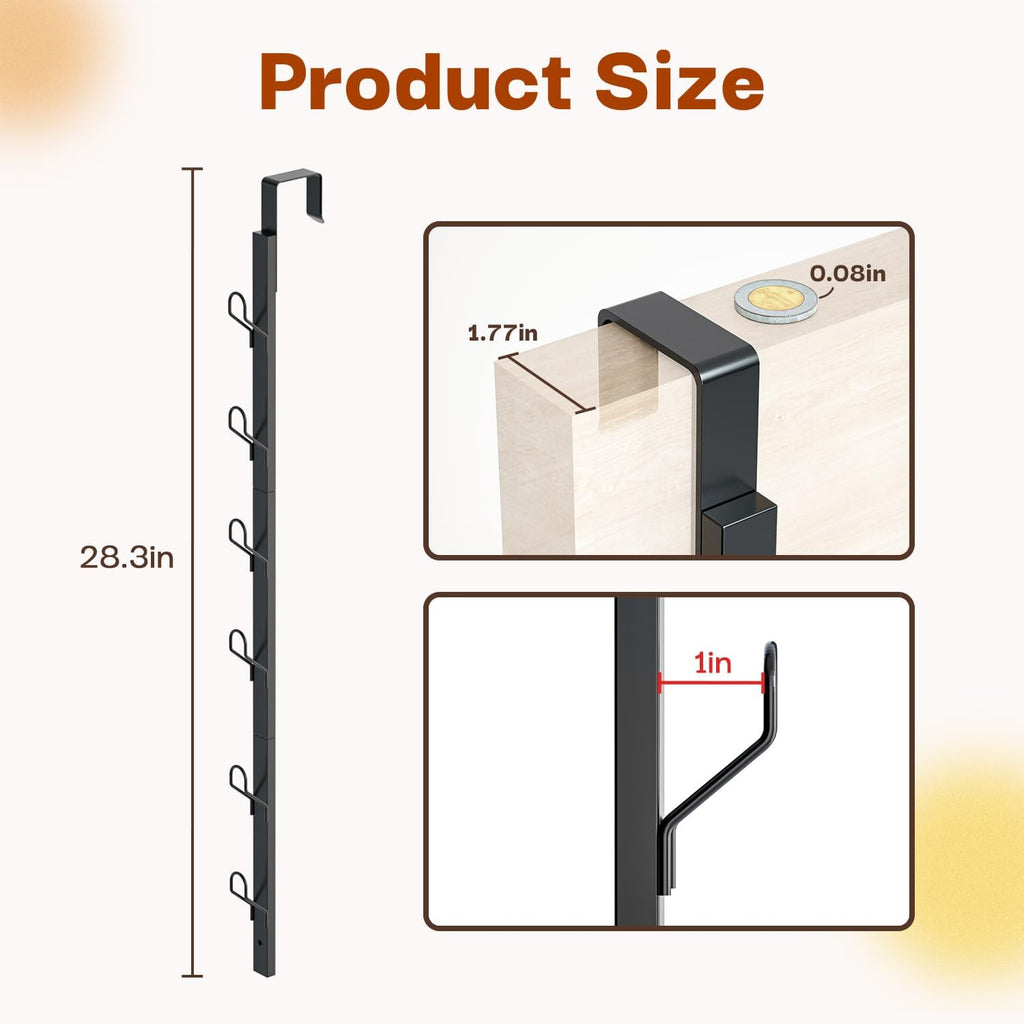 Over-the-Door Stainless Steel Hook Rack ( Pack of 2 )