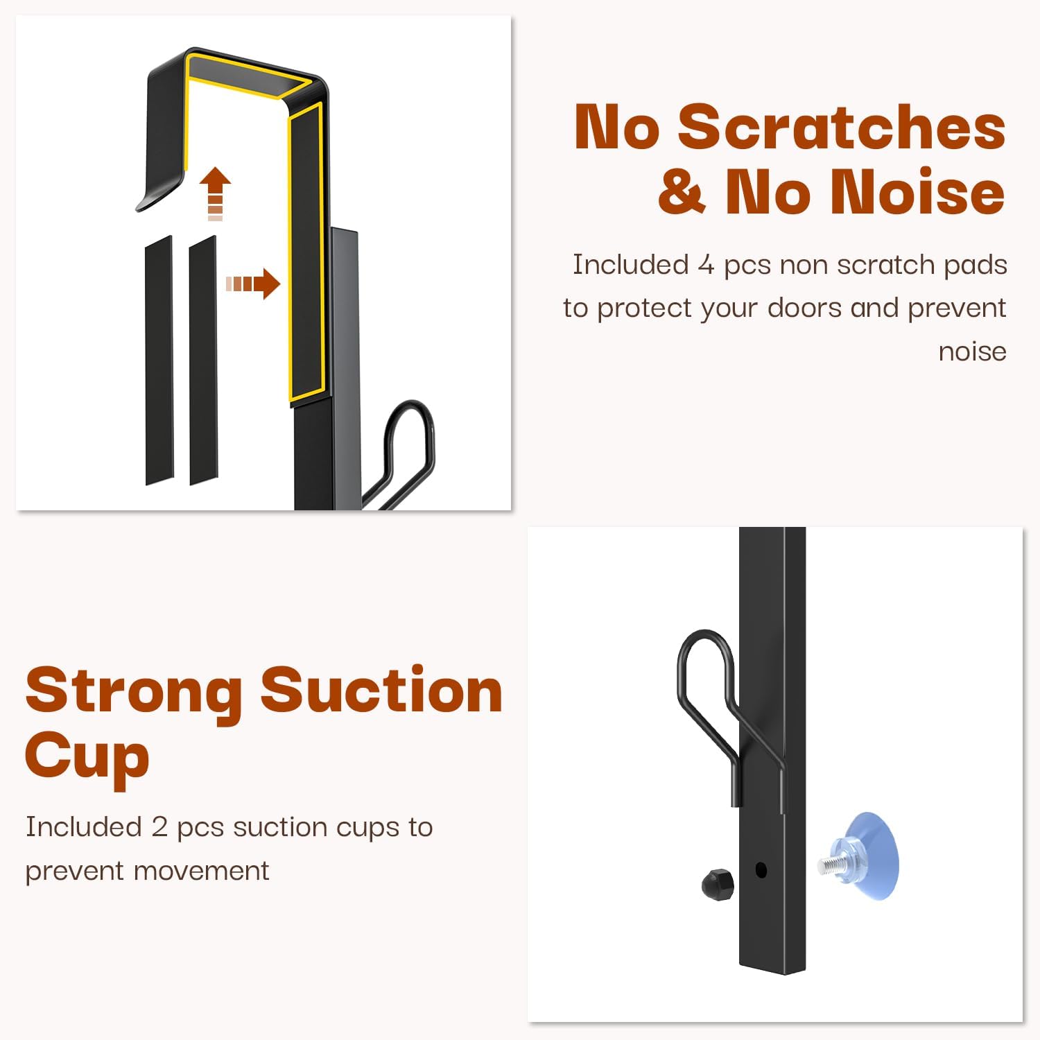 Over-the-Door Stainless Steel Hook Rack ( Pack of 2 )
