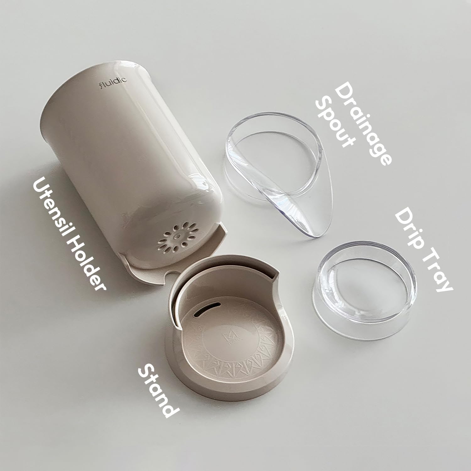 Utensil Drying Holder with Self-Draining System