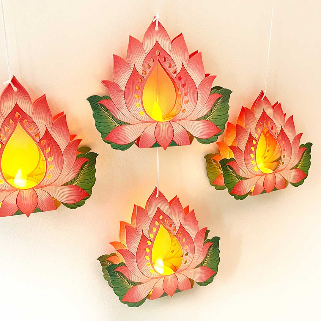 Lotus LED Wall Hanging Decor ( Set of 12 PCS )