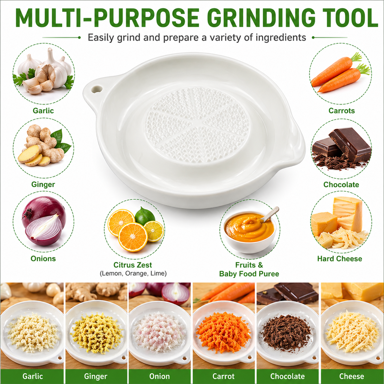 Ceramic Garlic & Ginger Grinder Plate