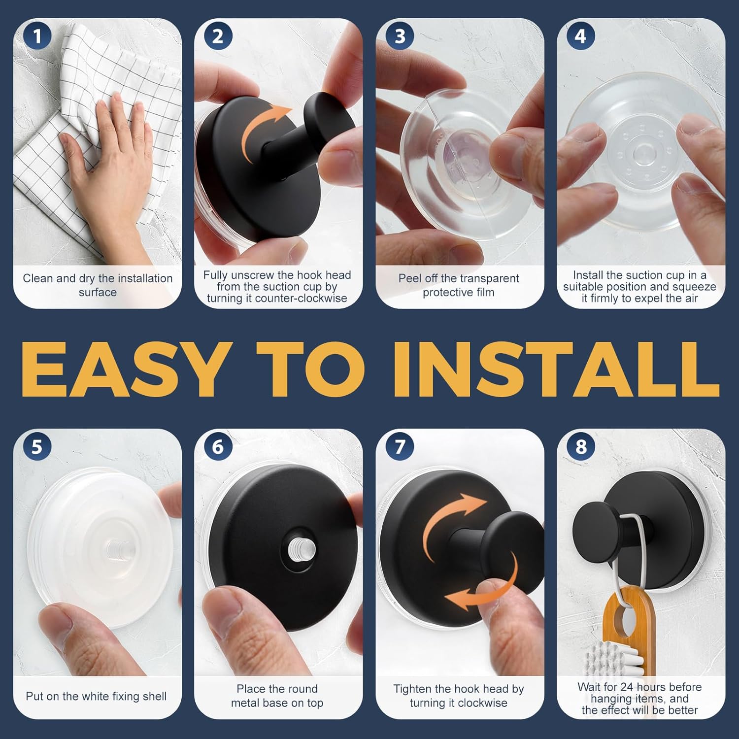Suction Cup Hooks for Shower (Set of 2)