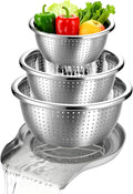 Stainless Steel Colander Set with Self-Draining Base