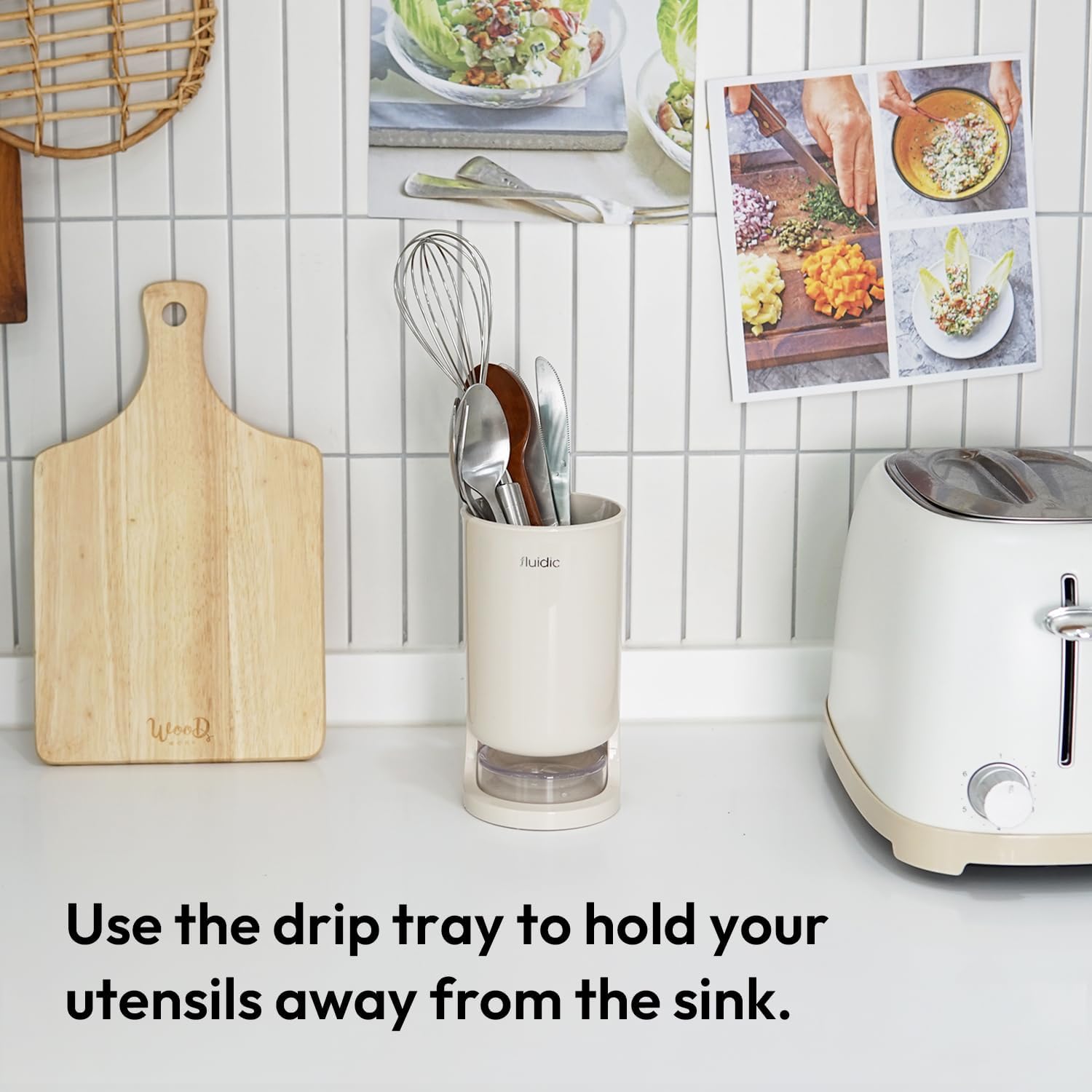 Utensil Drying Holder with Self-Draining System