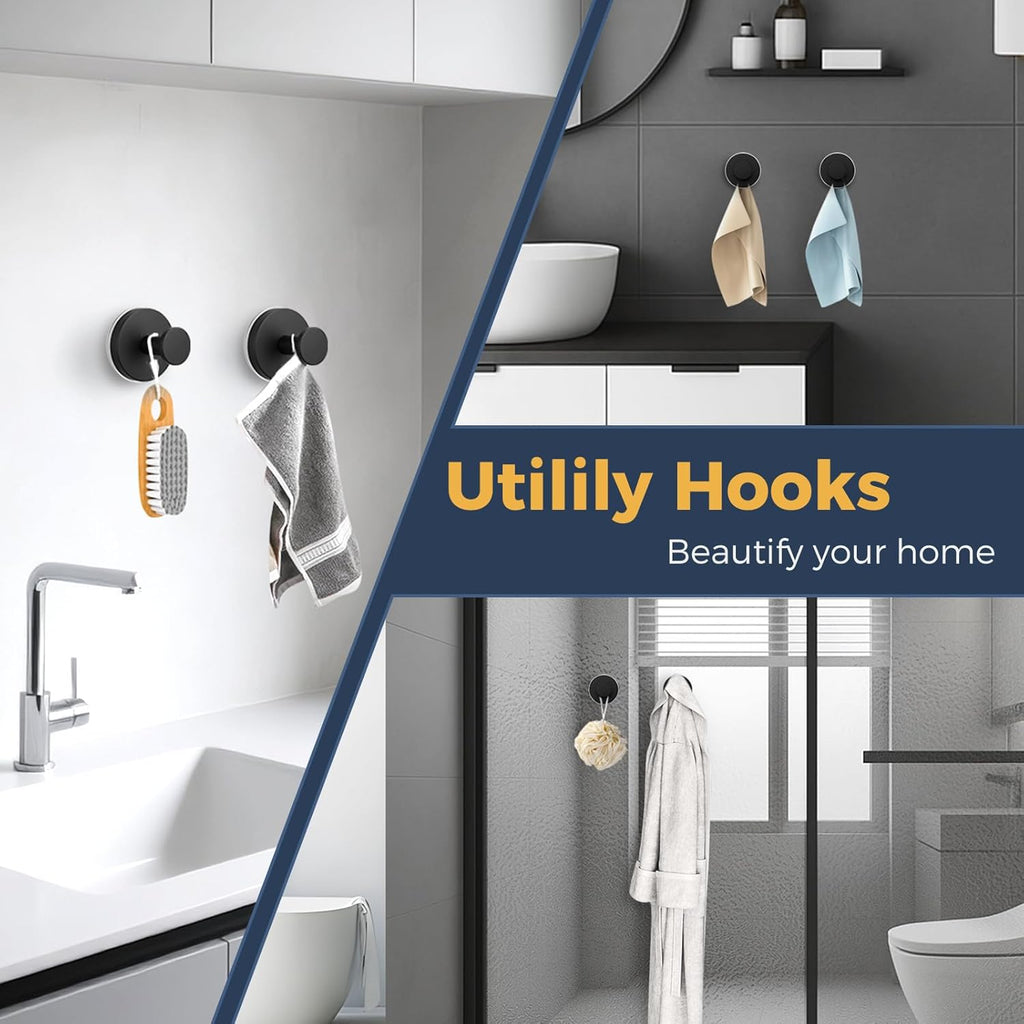 Suction Cup Hooks for Shower (Set of 2)