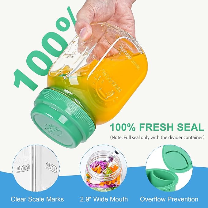 Leakproof Salad Jar Set with Spoon