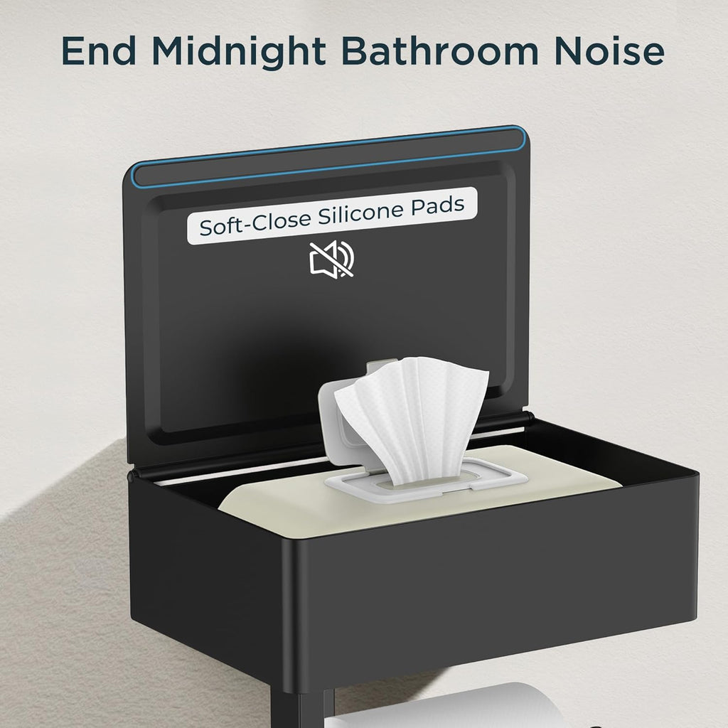 Multifunctional Toilet Paper Holder with Storage Shelf