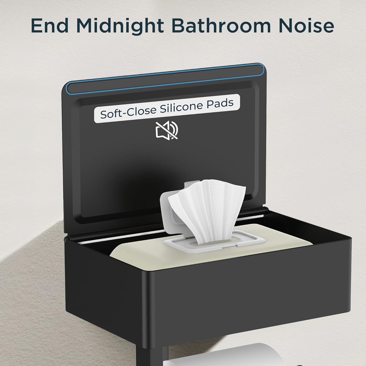 Multifunctional Toilet Paper Holder with Storage Shelf