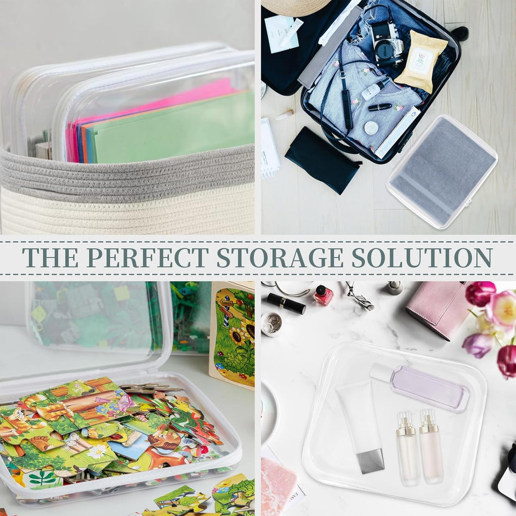 3-Pack Clear Hard Shell Zipper Case Set
