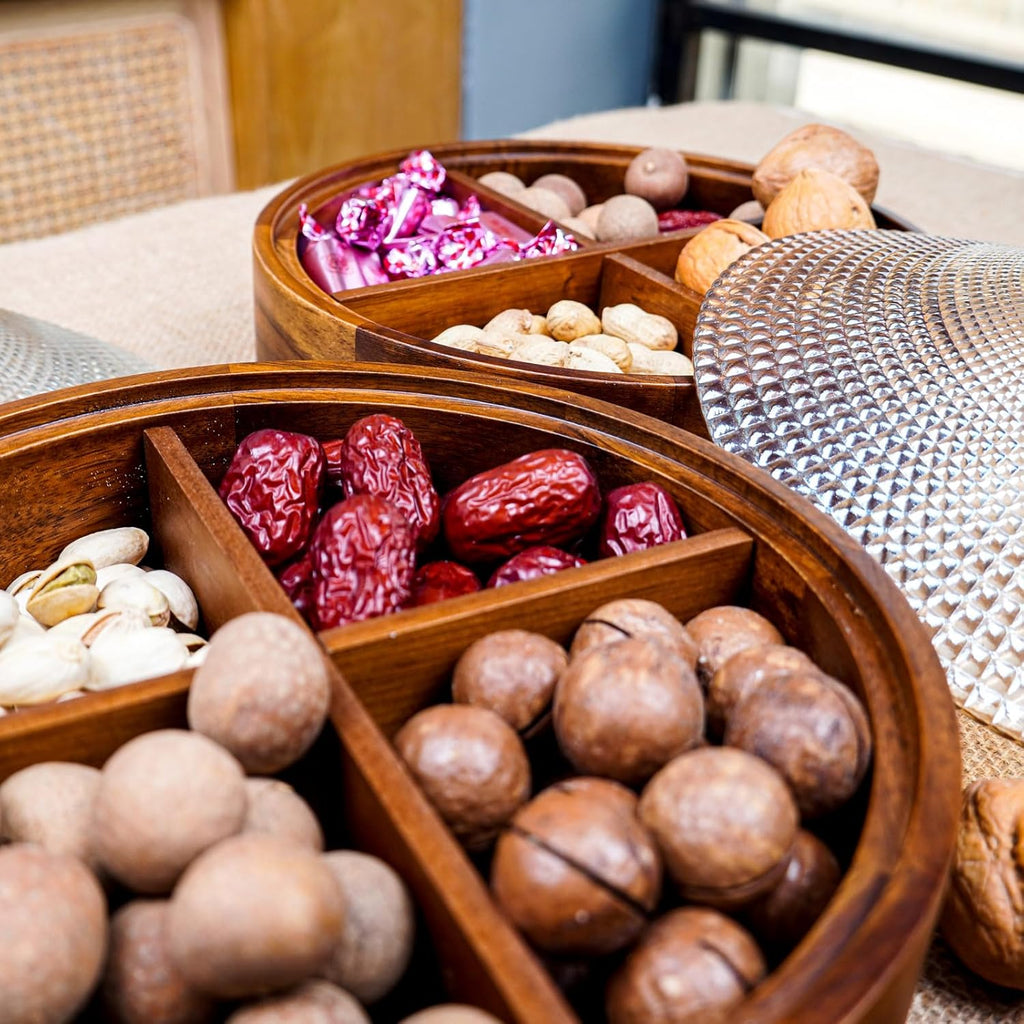 Premium Wooden Dry Fruit Tray with Designer Lid