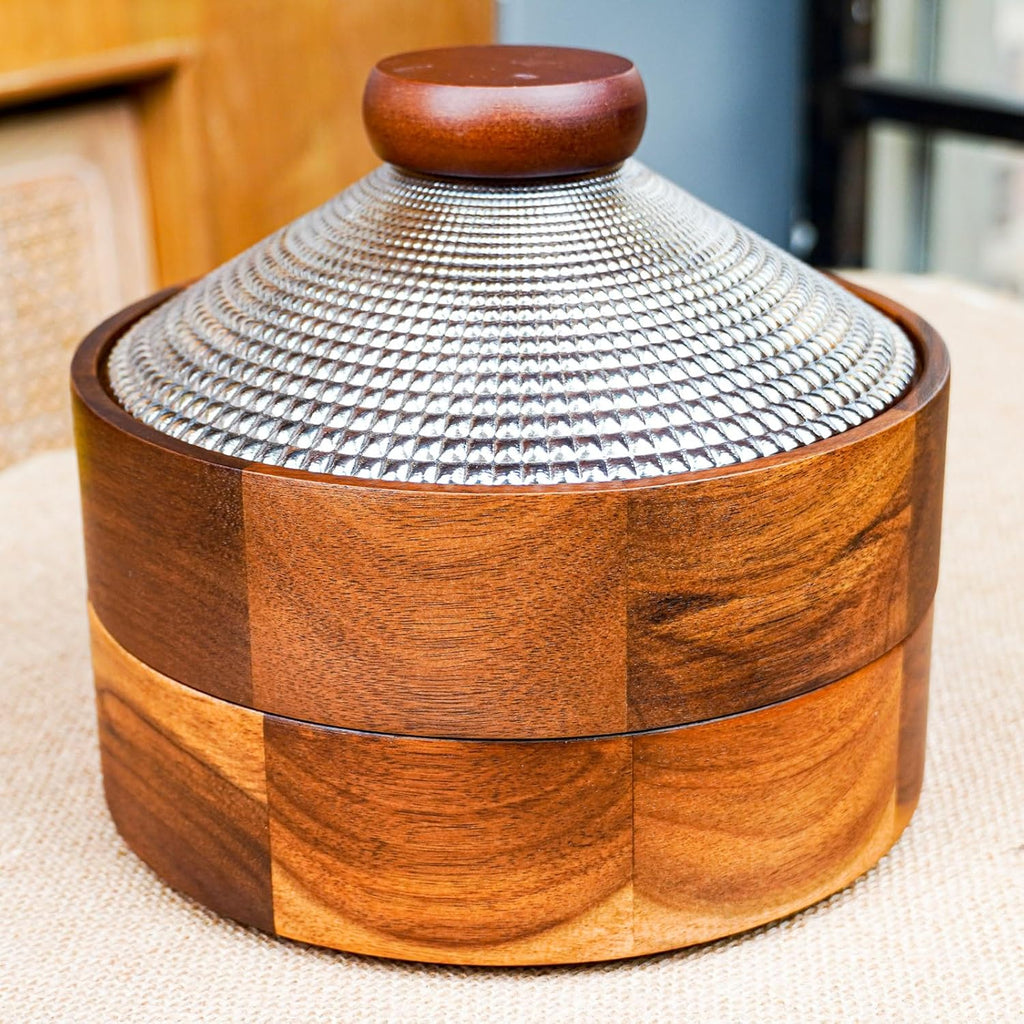 Premium Wooden Dry Fruit Tray with Designer Lid