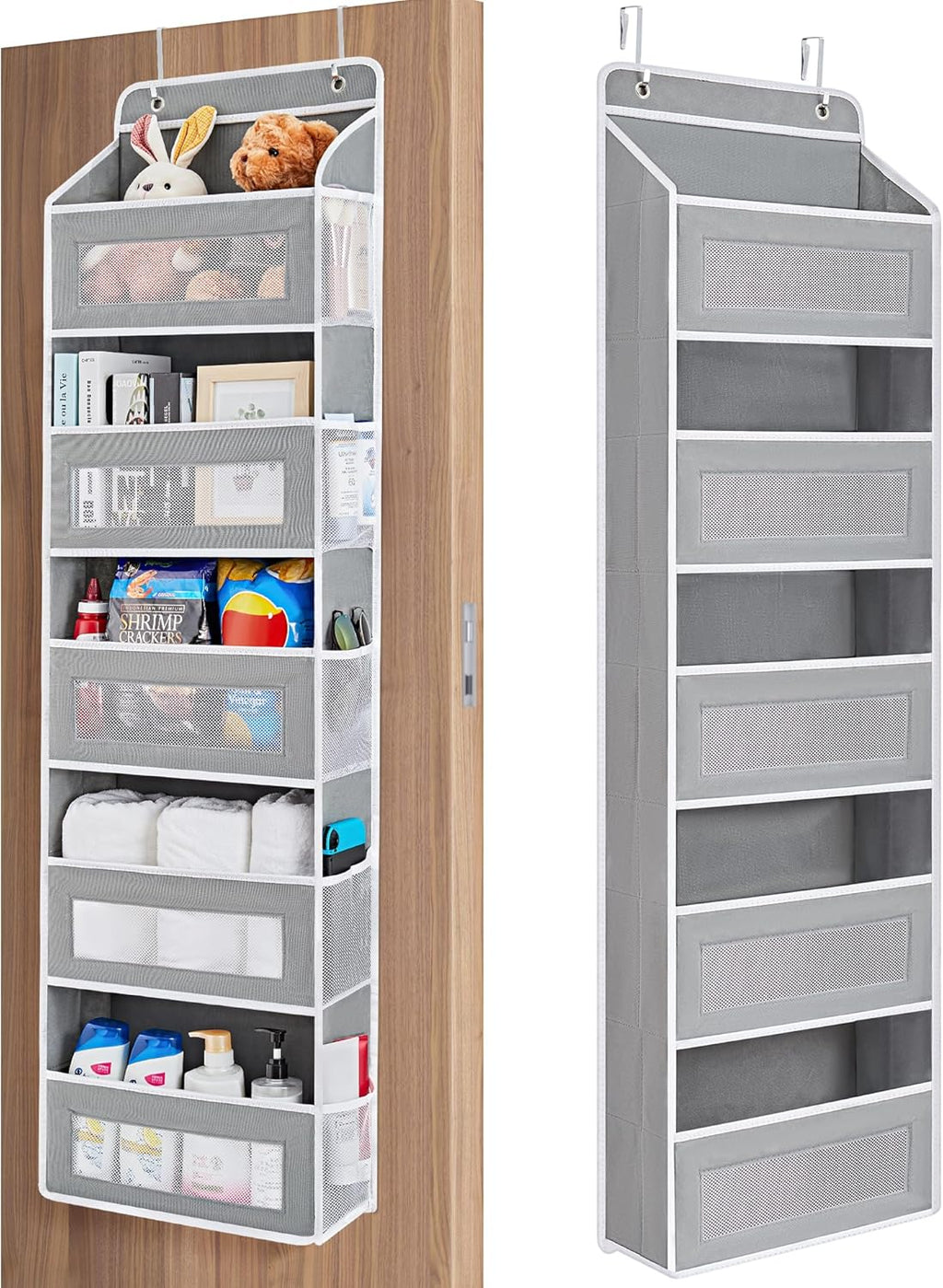 Multipurpose Over-the-Door Hanging Organizer- 5-Tier Foldable Storage Rack