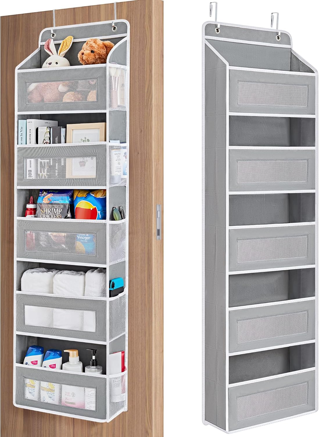 Multipurpose Over-the-Door Hanging Organizer- 5-Tier Foldable Storage Rack
