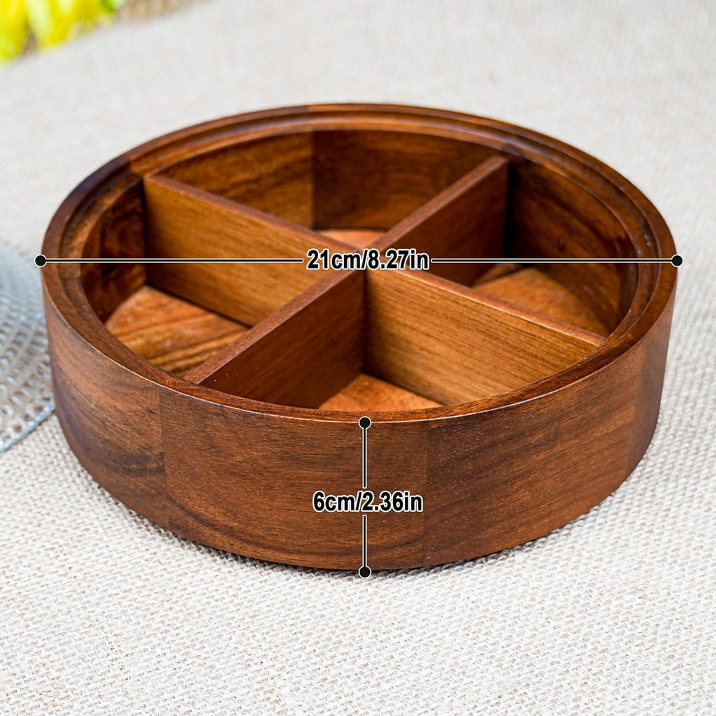Premium Wooden Dry Fruit Tray with Designer Lid