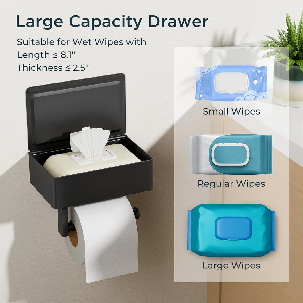 Multifunctional Toilet Paper Holder with Storage Shelf