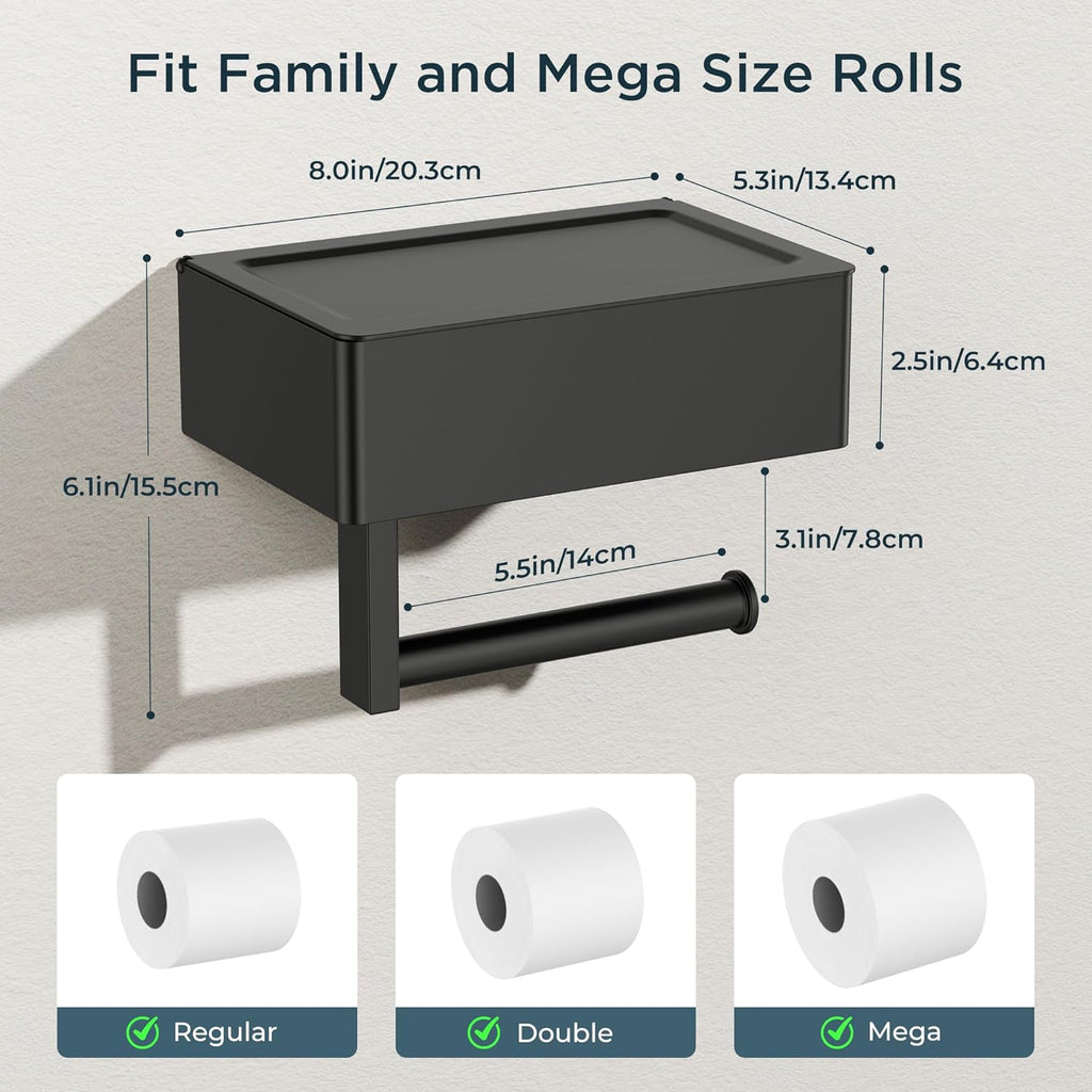 Multifunctional Toilet Paper Holder with Storage Shelf
