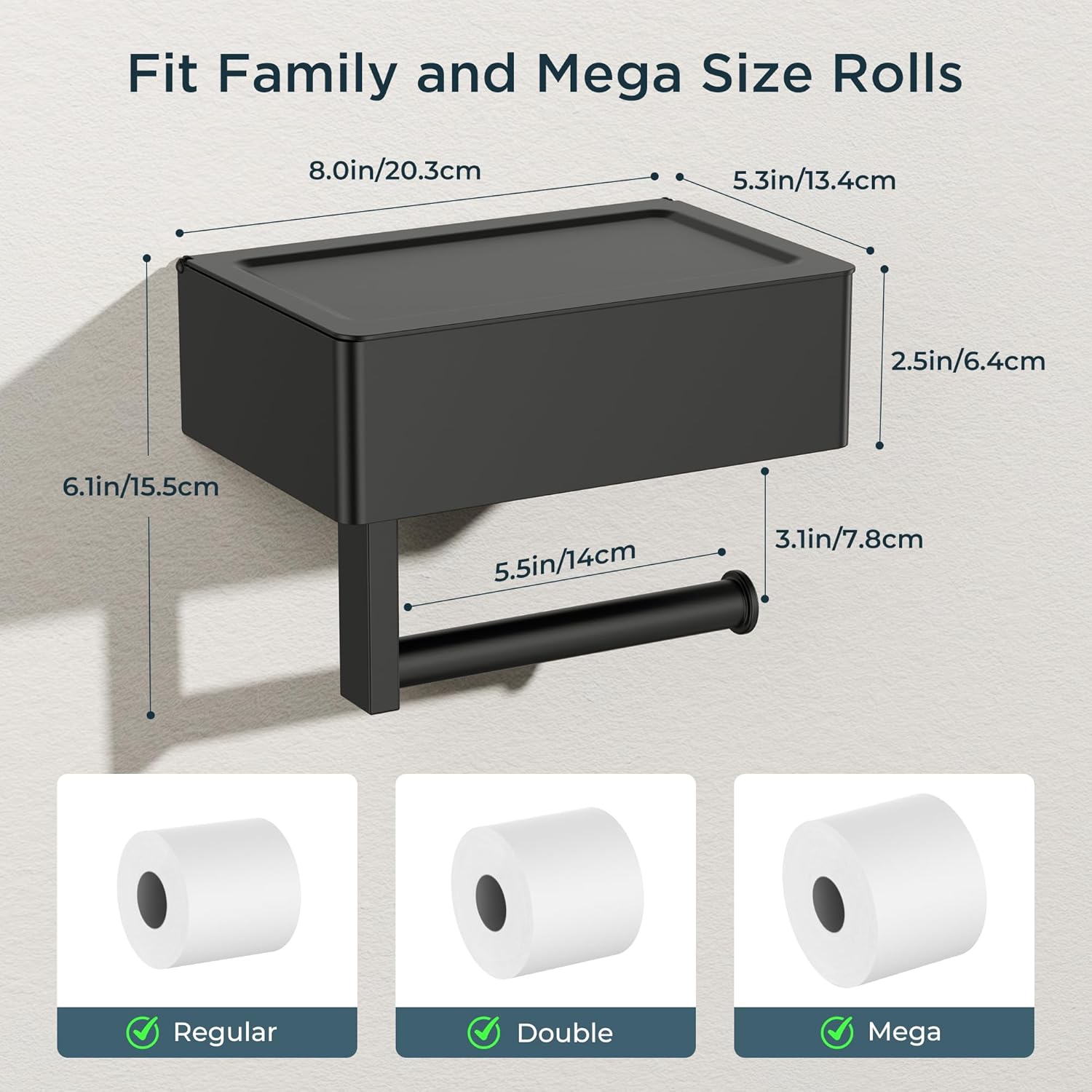 Multifunctional Toilet Paper Holder with Storage Shelf