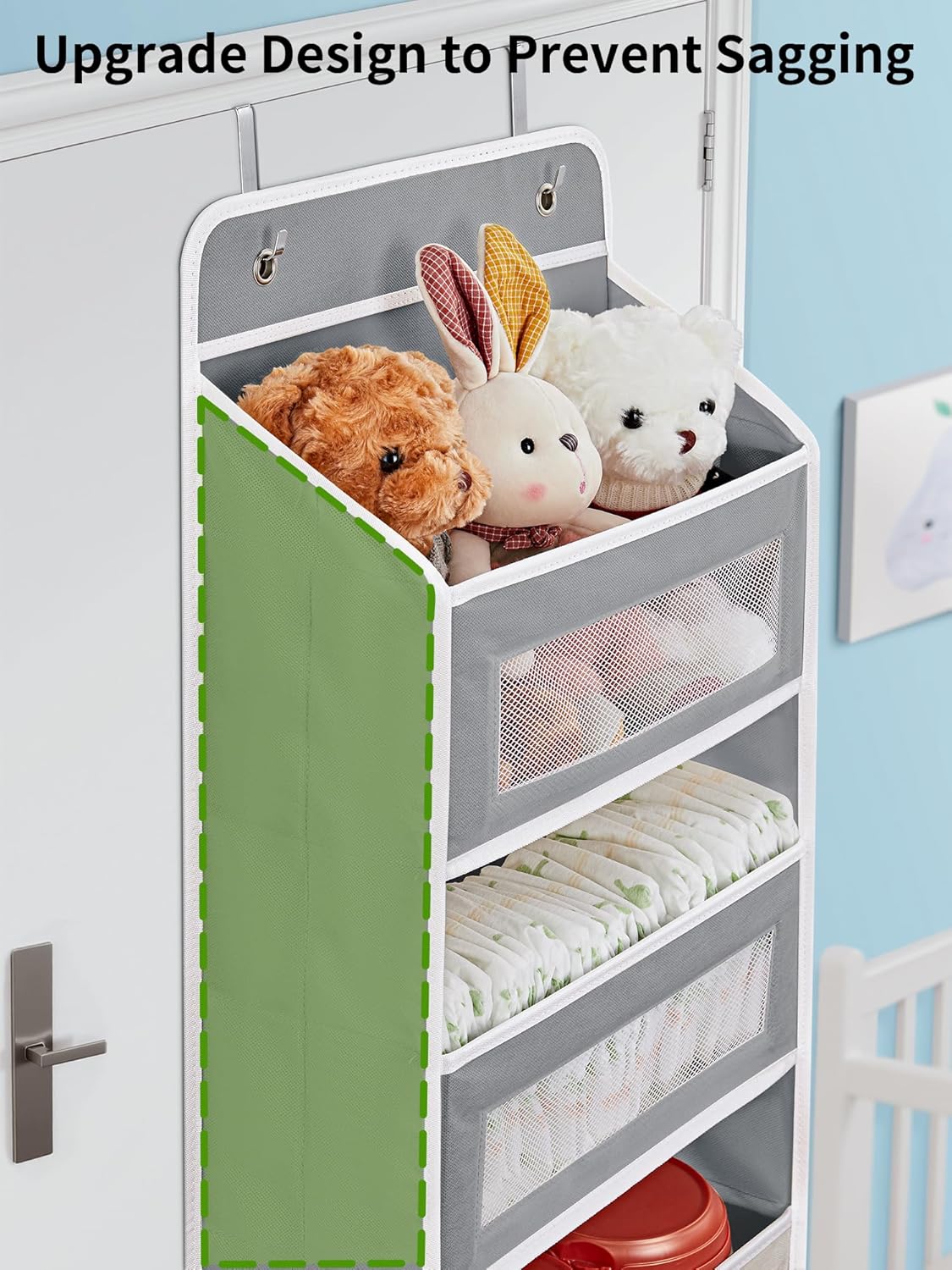 Multipurpose Over-the-Door Hanging Organizer- 5-Tier Foldable Storage Rack