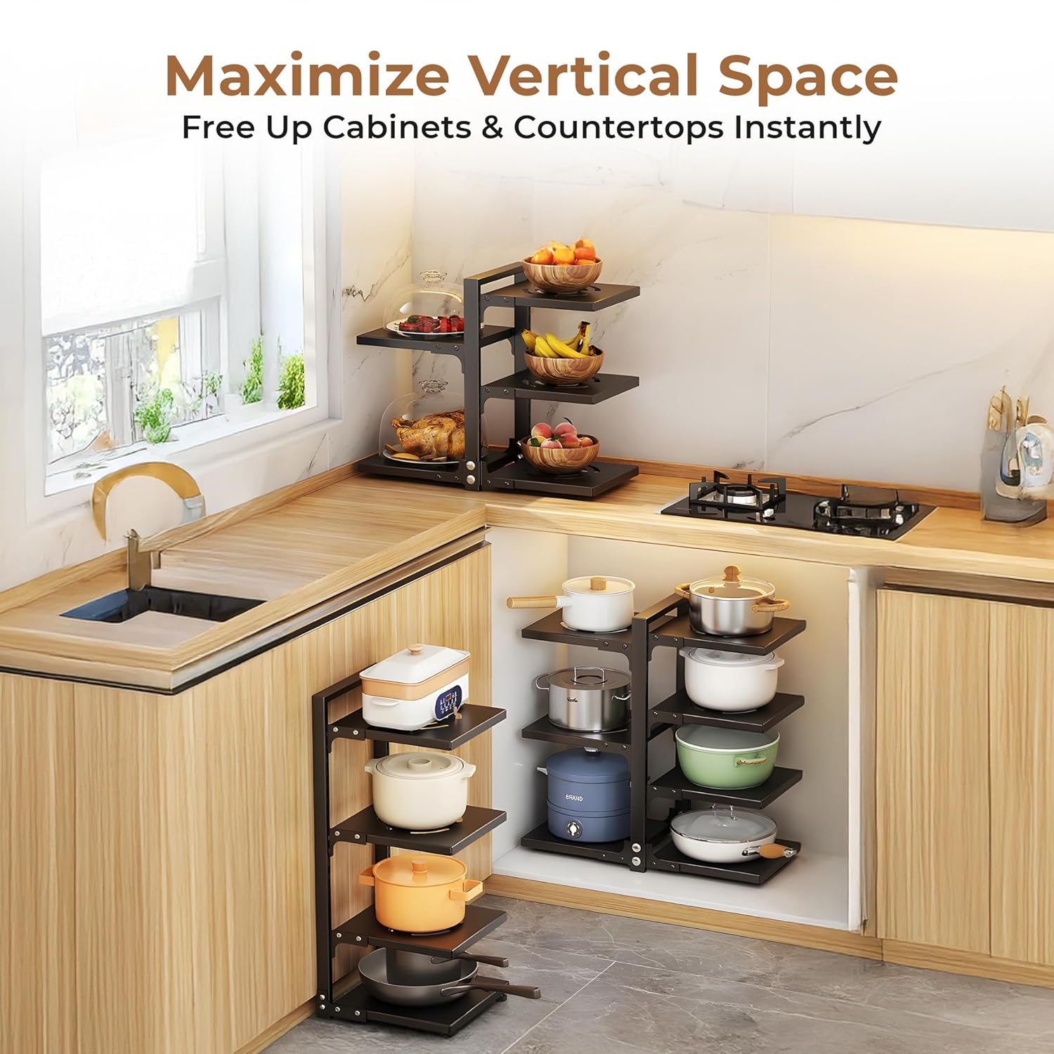Multi-Tier Adjustable Kitchen Rack