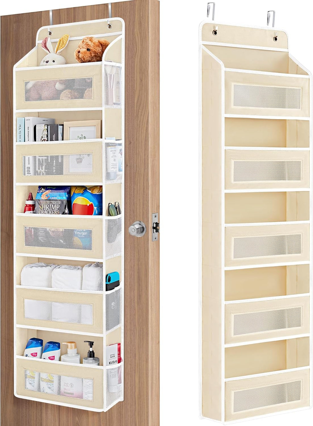 Multipurpose Over-the-Door Hanging Organizer- 5-Tier Foldable Storage Rack