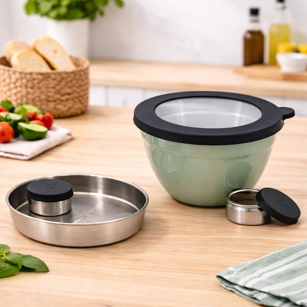 Stainless Steel Salad Bowl Kit