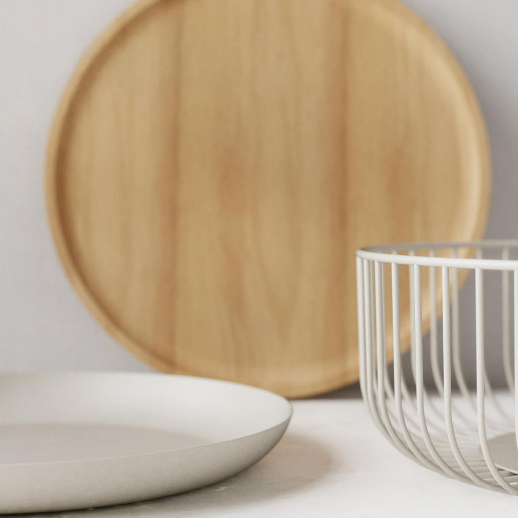 Metal Fruit Bowl with Mesh Lid and Basket