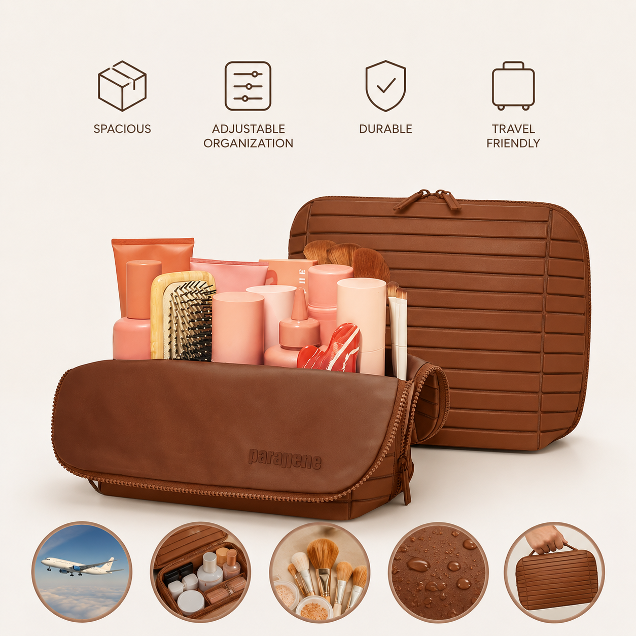 Multi-Compartment Cosmetic Travel Case