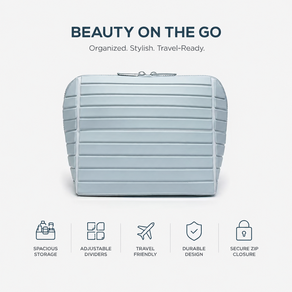 Multi-Compartment Cosmetic Travel Case