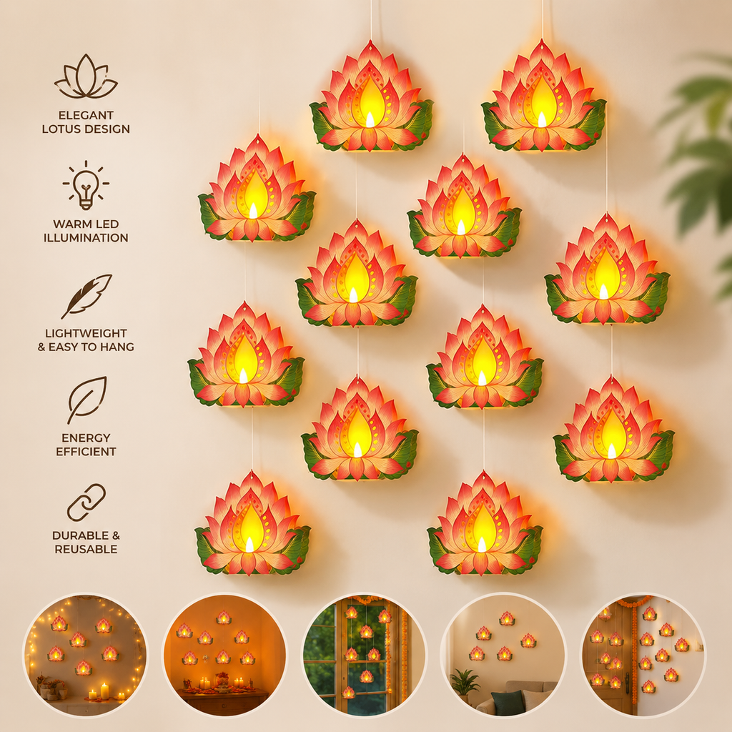 Lotus LED Wall Hanging Decor ( Set of 12 PCS )