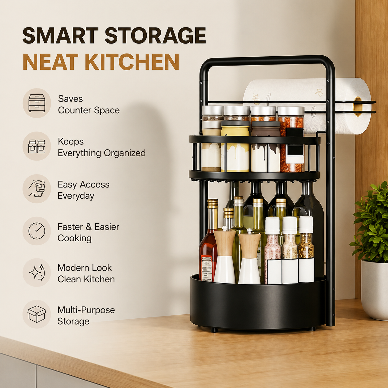2-Tier Rotating Organizer Rack