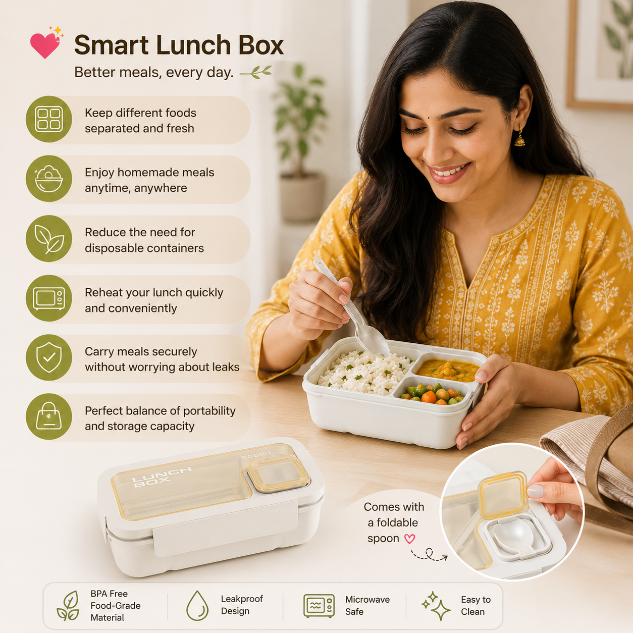 Double-Layer Leakproof Lunch Box